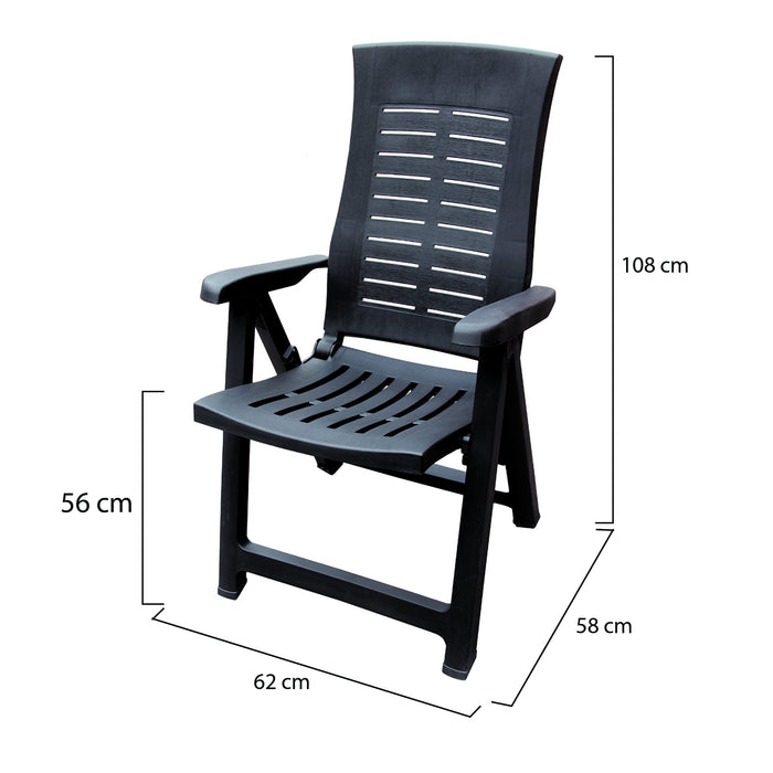 Rhump, Sedia da Esterno una Sedia Made in Italy, Nero Antracite