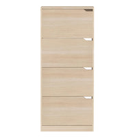 Scarpiera Salvaspazio A 4 Ante Portascarpe In Legno 63x24x150 Olmo