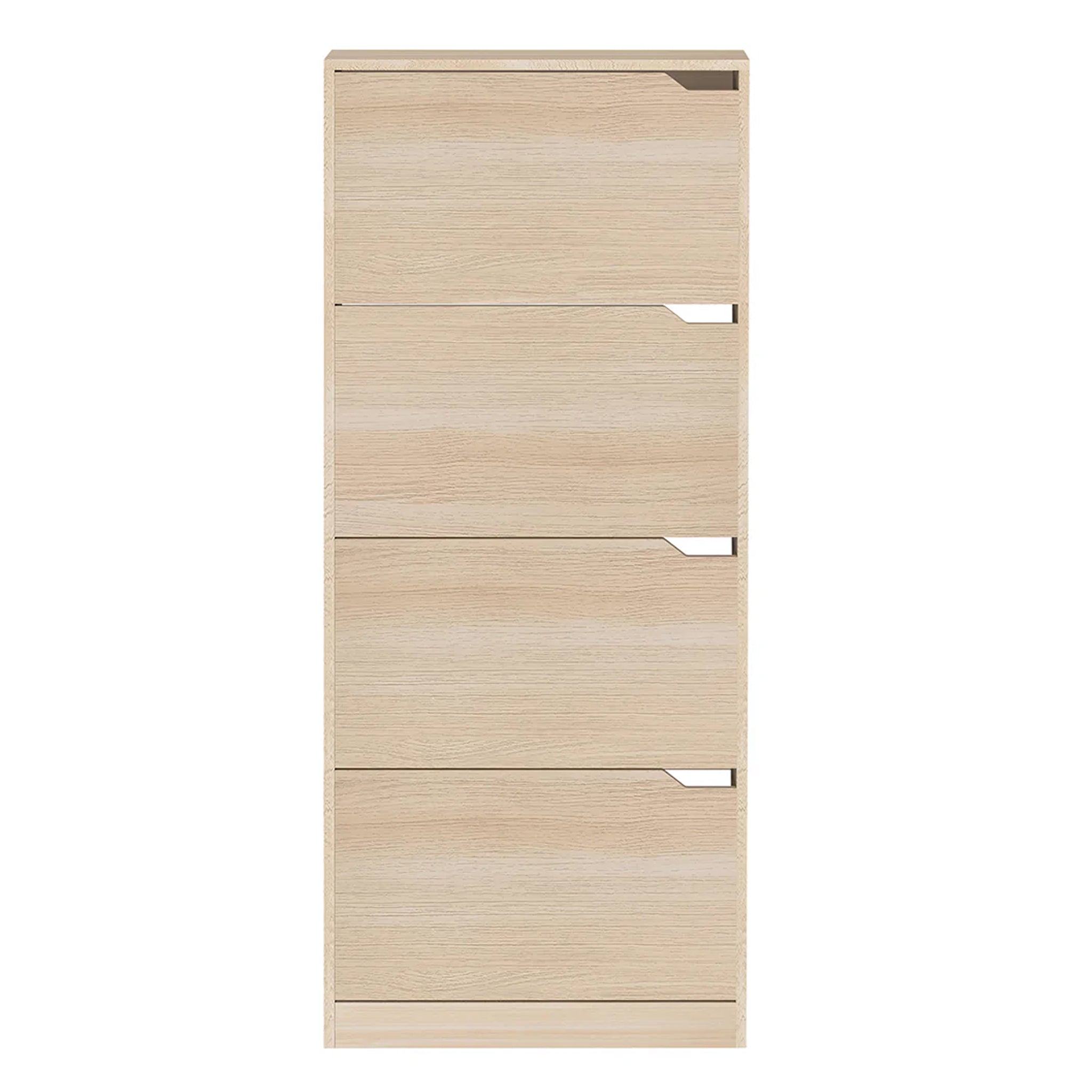 Scarpiera Salvaspazio A 4 Ante Portascarpe In Legno 63x24x150 Olmo