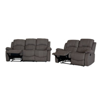 Divano Recl. Cross 3+2 Man.Tess. A/Macchia Tortora