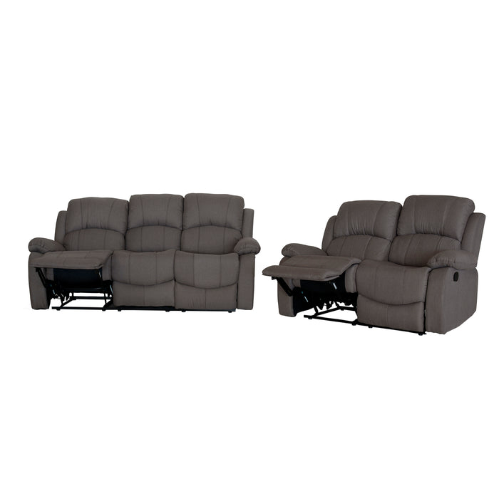 Divano Recl. Cross 3+2 Man.Tess. A/Macchia Tortora