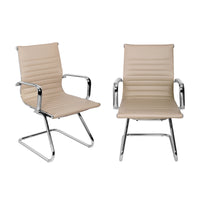 Set Da 2,Poltrona Pleasure Attesa Tortora Similpelle Struttura Cromata