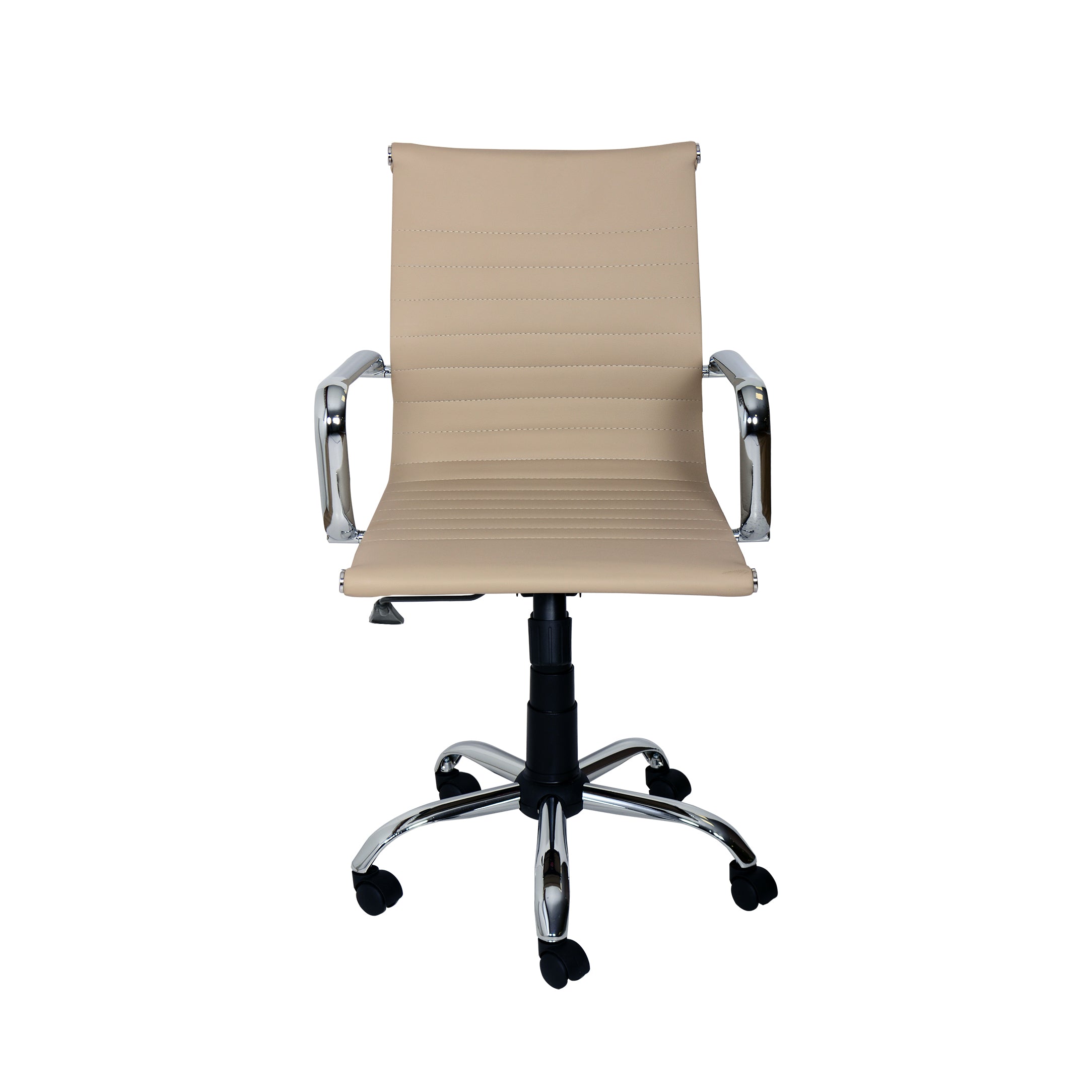 Poltrona Pleasure Dirigenziale Tortora Similpelle Struttura Cromata