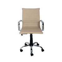 Poltrona Pleasure Dirigenziale Tortora Similpelle Struttura Cromata