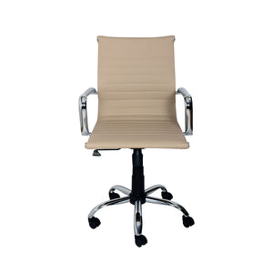 Poltrona Pleasure Dirigenziale Tortora Similpelle Struttura Cromata