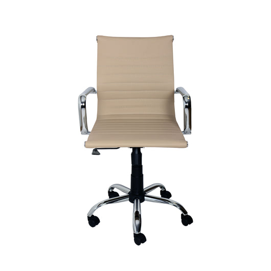 Poltrona Pleasure Dirigenziale Tortora Similpelle Struttura Cromata