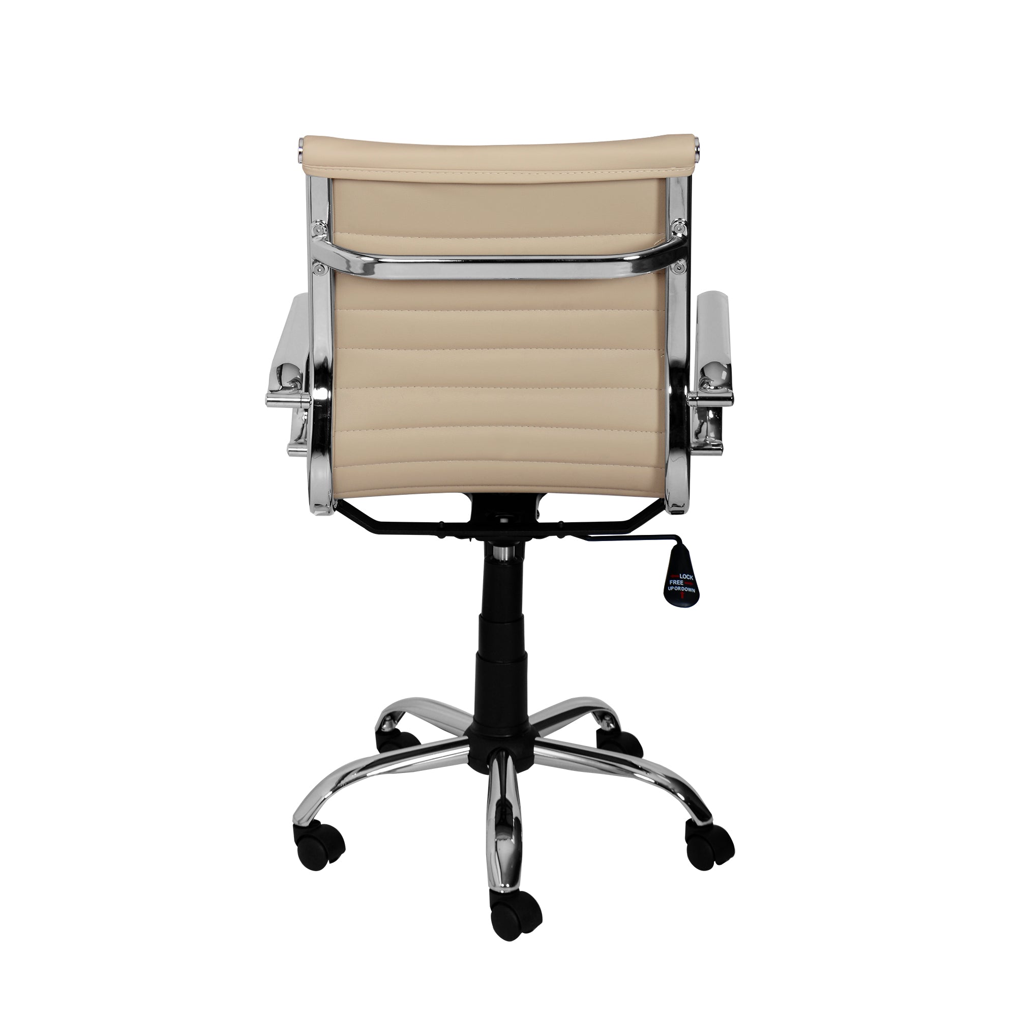 Poltrona Pleasure Dirigenziale Tortora Similpelle Struttura Cromata