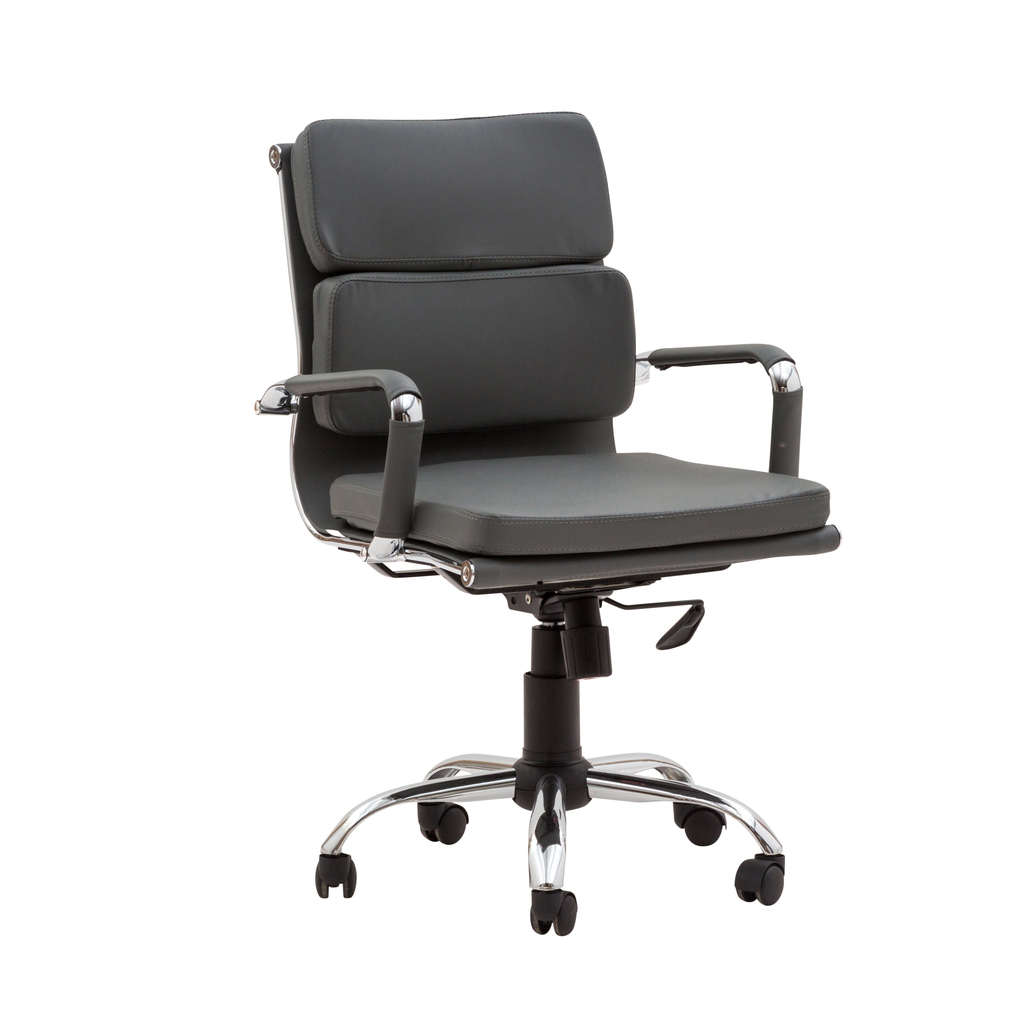 Poltrona Mito Dirigenziale Simil Grigia/Cromata
