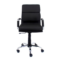 Poltrona Mito Dirigenziale Simil Nera/Cromata