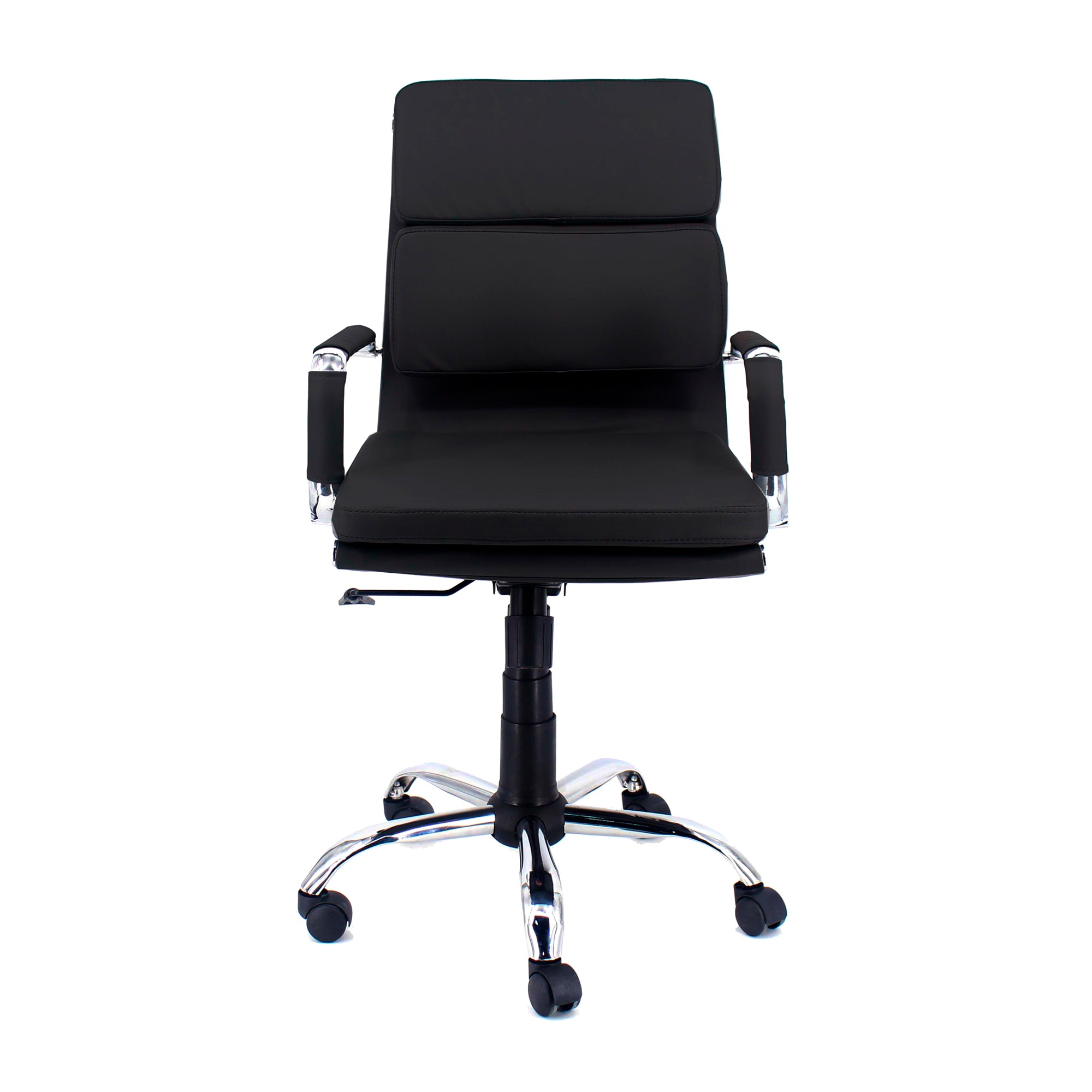 Poltrona Mito Dirigenziale Simil Nera/Cromata