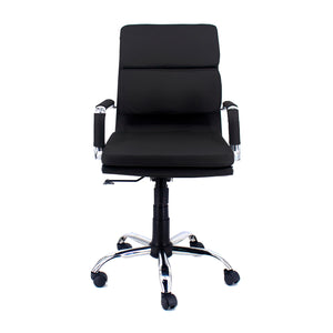 Poltrona Mito Dirigenziale Simil Nera/Cromata