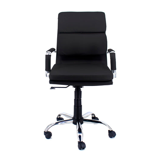 Poltrona Mito Dirigenziale Simil Nera/Cromata