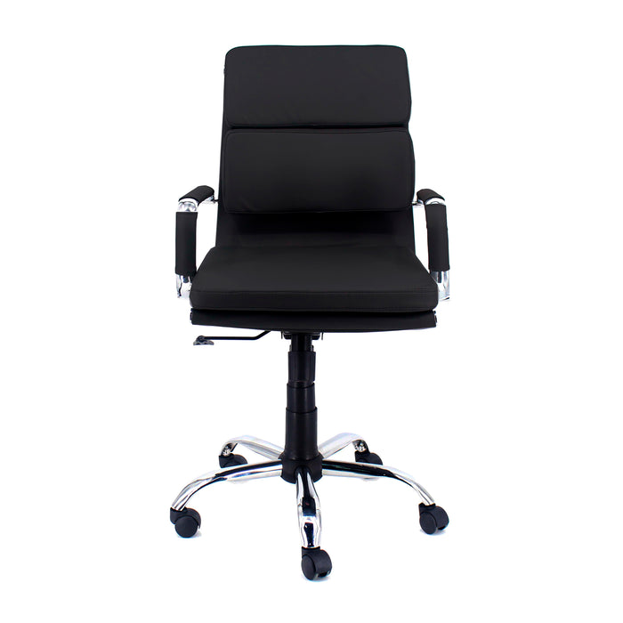 Poltrona Mito Dirigenziale Simil Nera/Cromata