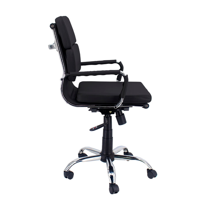 Poltrona Mito Dirigenziale Simil Nera/Cromata
