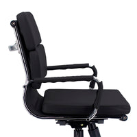 Poltrona Mito Dirigenziale Simil Nera/Cromata