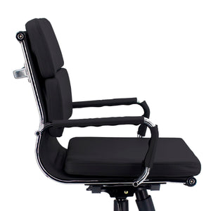 Poltrona Mito Dirigenziale Simil Nera/Cromata