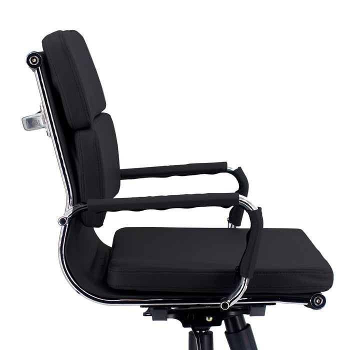 Poltrona Mito Dirigenziale Simil Nera/Cromata