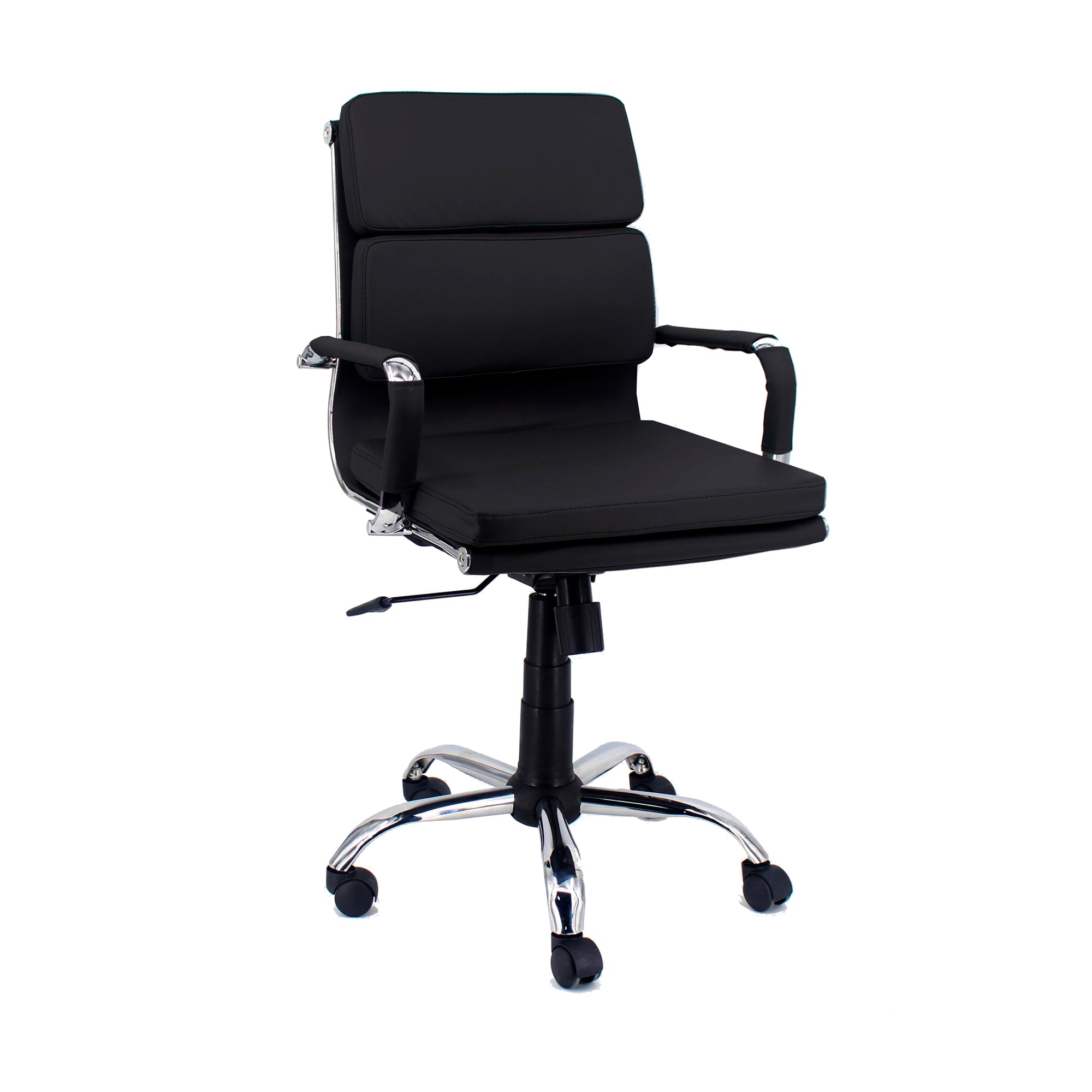 Poltrona Mito Dirigenziale Simil Nera/Cromata