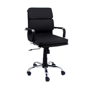 Poltrona Mito Dirigenziale Simil Nera/Cromata