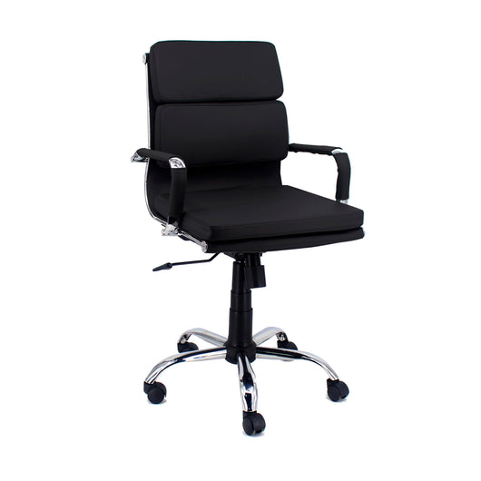 Poltrona Mito Dirigenziale Simil Nera/Cromata