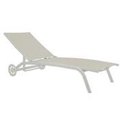 Lettino Barcellona Imb. All.Bianco/Textilene Ecru' per soggriono, arredo bar ed esterni