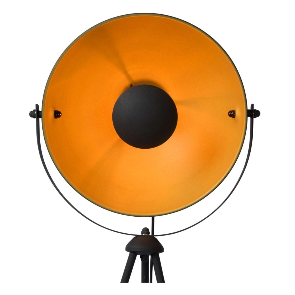 Lampada da terra Lucide Alvaro treppiede E27 40W nero oro