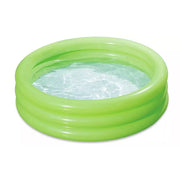 Trade Shop - Piscina Gonfiabile Verde A 3 Anelli Per Bambini Rotonda 91 X 23 Cm Giardino 017550 -