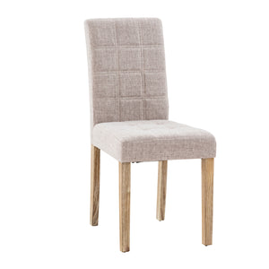 Set Da 2, Sedia Yari In Tessuto Canapa Scuro/Gambe Rovere