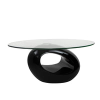 Tavolino Erma 2 Nero Da Salotto Ovale