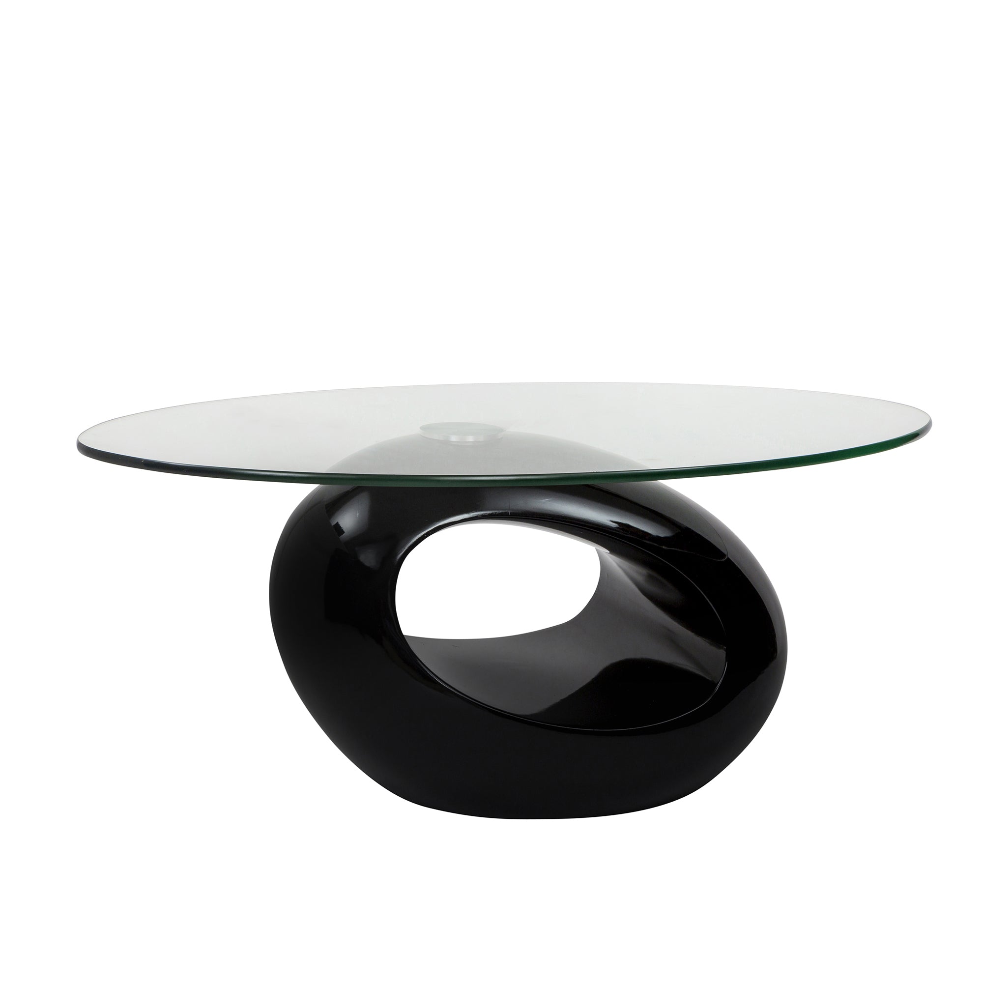 Tavolino Erma 2 Nero Da Salotto Ovale