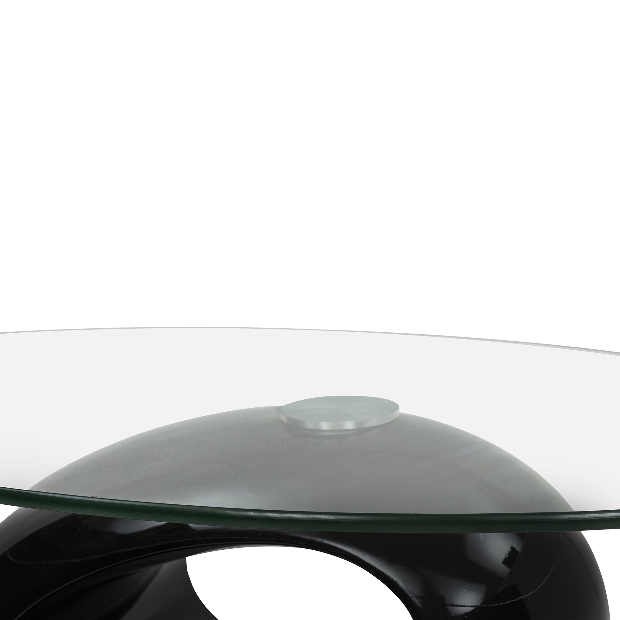 Tavolino Erma 2 Nero Da Salotto Ovale