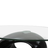 Tavolino Erma 2 Nero Da Salotto Ovale