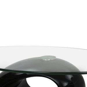 Tavolino Erma 2 Nero Da Salotto Ovale