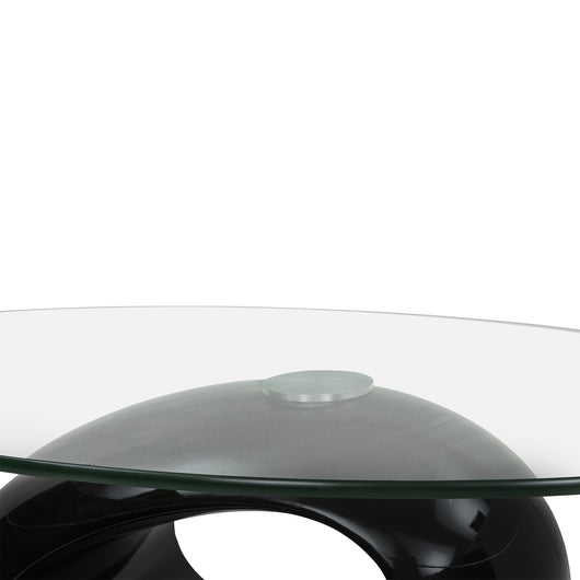 Tavolino Erma 2 Nero Da Salotto Ovale