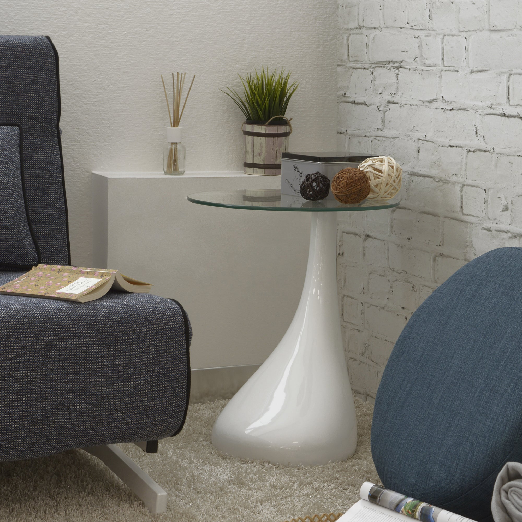 Tavolino Goccia 2 Bianco 45*54*54