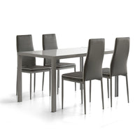 Set Pancho Tav Satinato + 4 S Satecocenere B Bianco