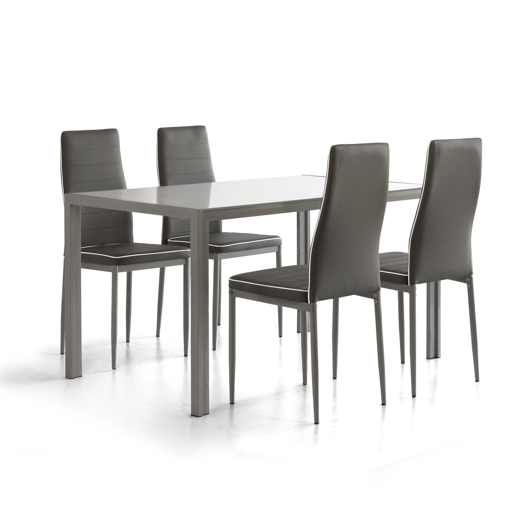 Set Pancho Tav Satinato + 4 S Satecocenere B Bianco