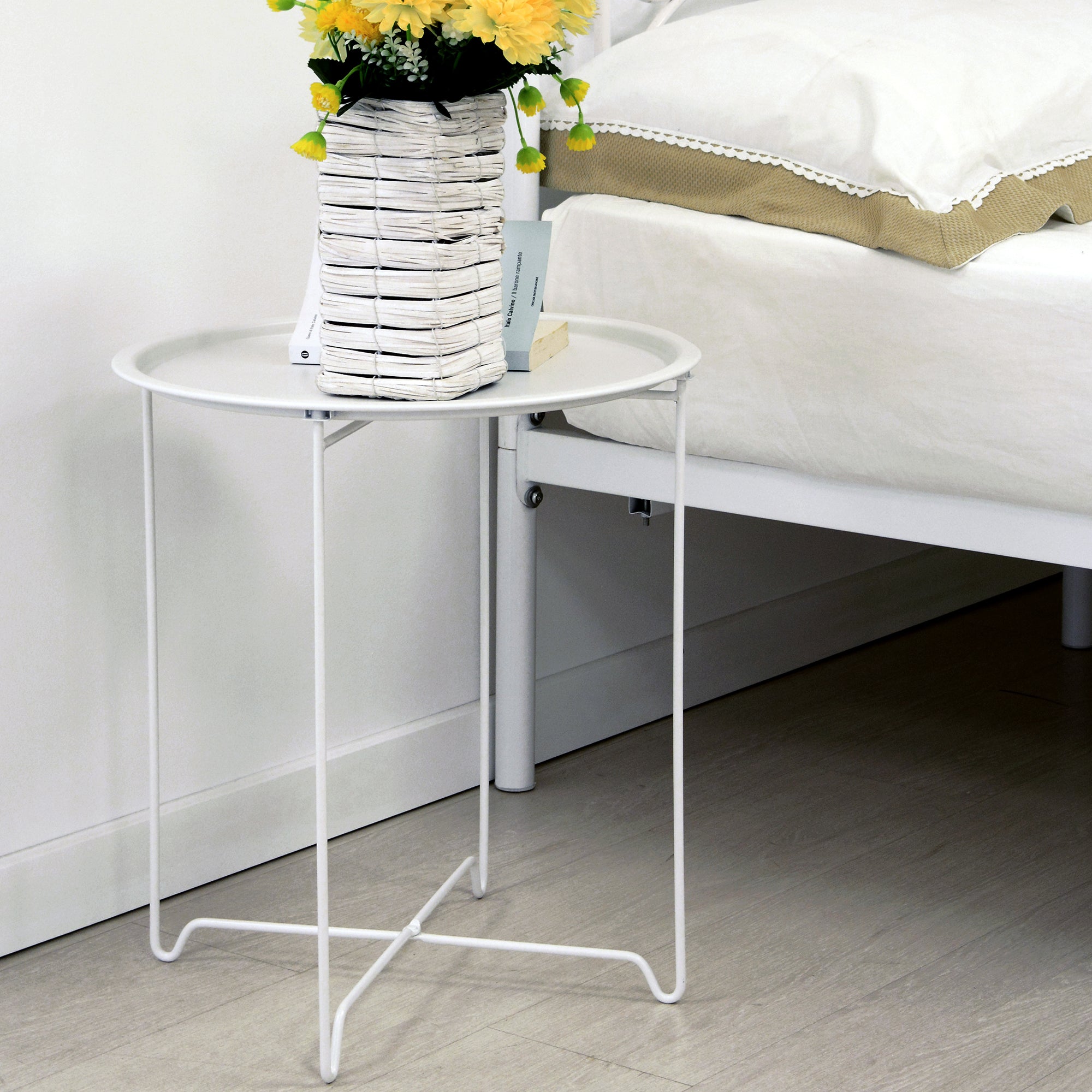 Tavolino Good Metallo Bianco 460*460*520