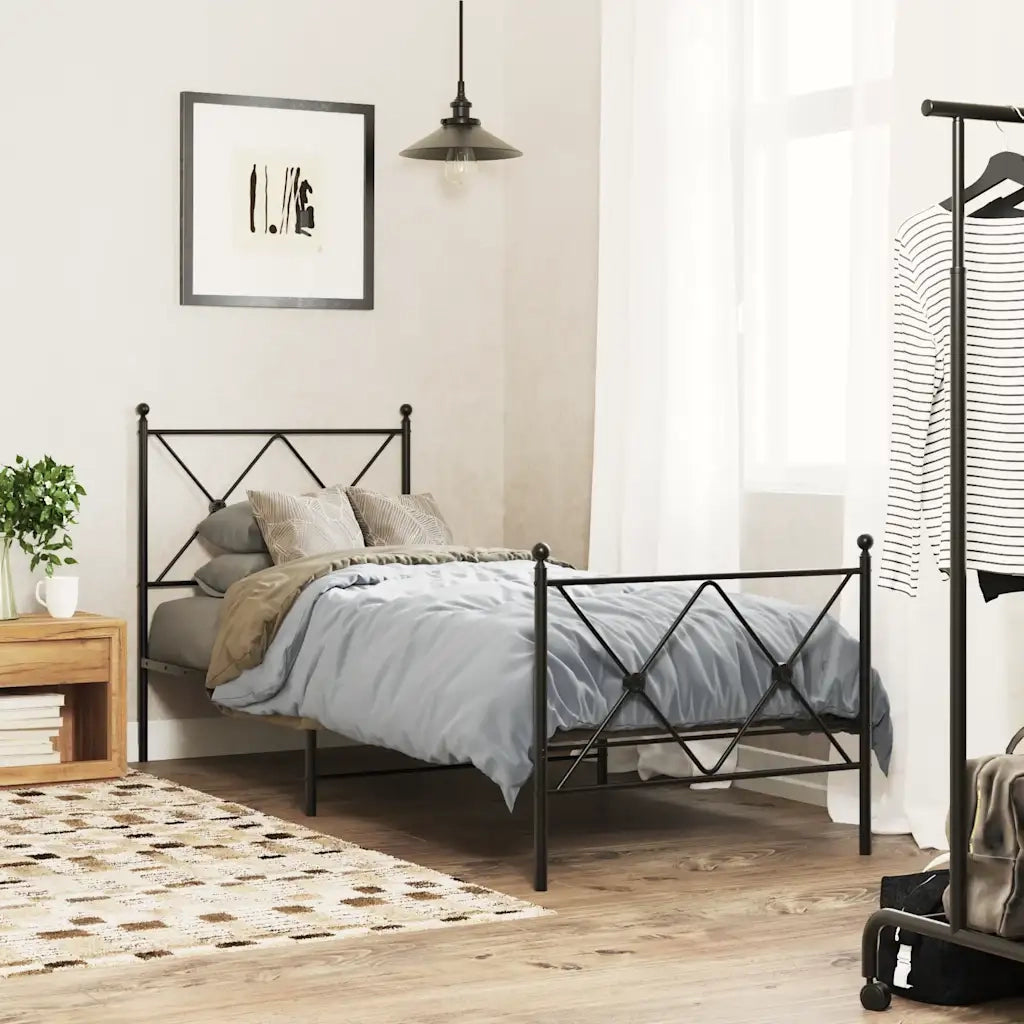 Testiera | Testata di Ricambio in Metallo Nero 80 cm