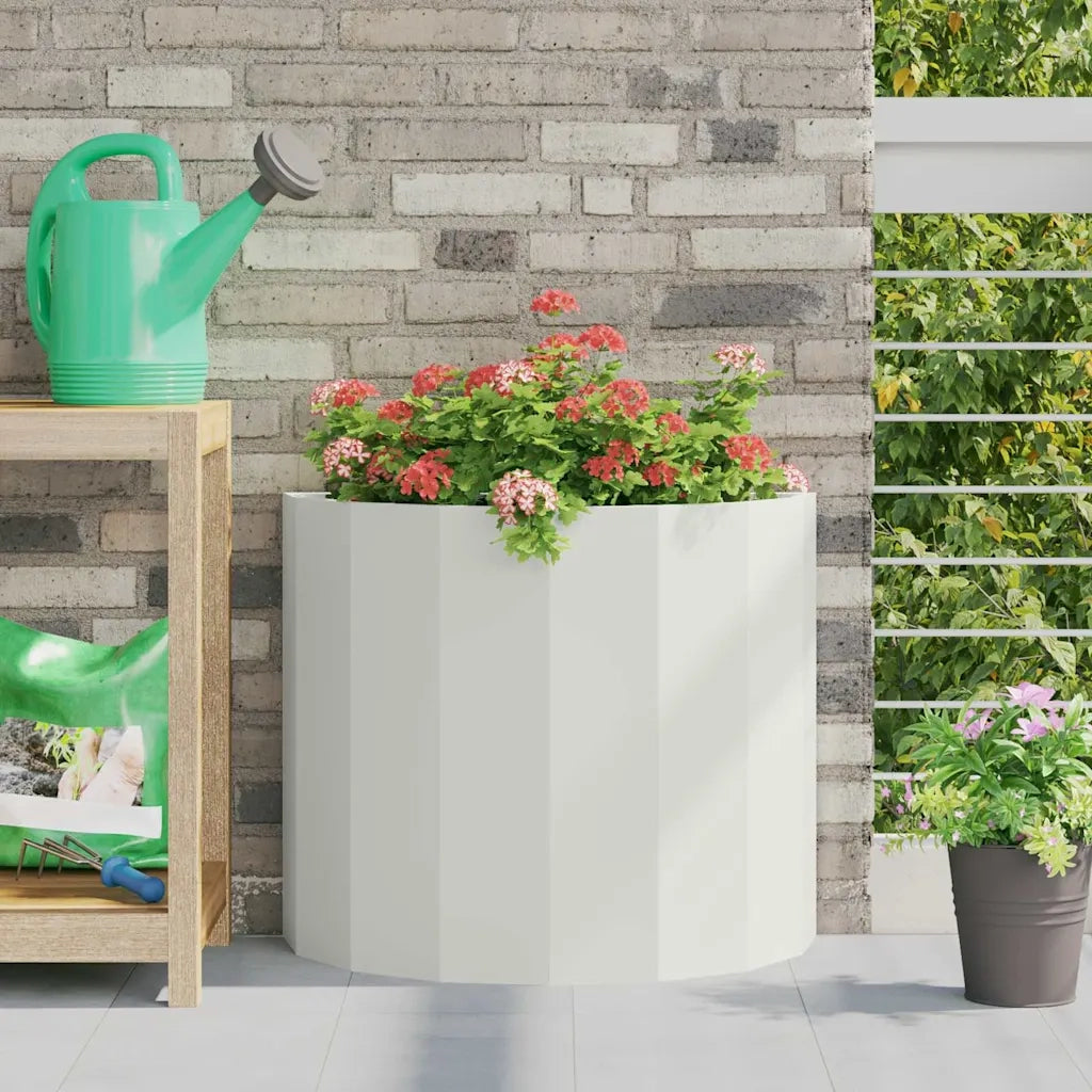 Fioriera-Vaso-Contenitore per Piante Bianco 60 x 30 x 50 cm Acciaio