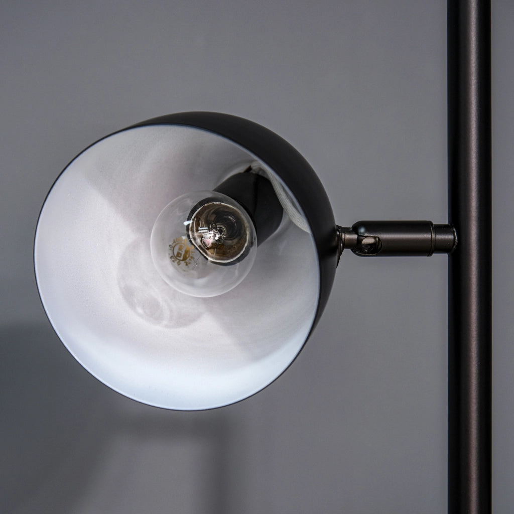 Lampada da terra 3 luci orientabile stile industriale ¨C zephmum ¨C nero acciaio 38x28x169 cm