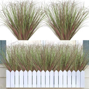 10 Bundels Piantine Artificiali per Esterno, Sierbambù, Erba Decorativa, Placchette di Erba UV-Resistente per Balcone e Giardino (Azzurro)