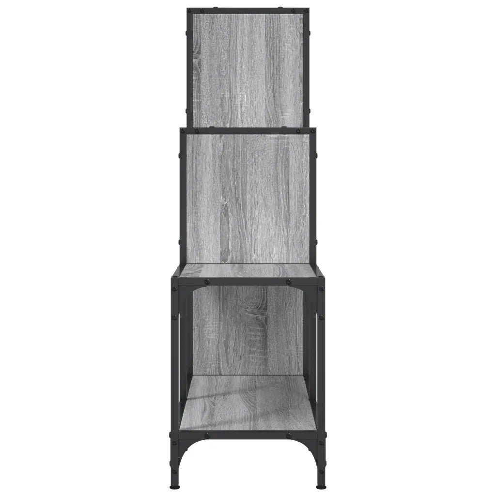 Libreria-Scaffale per Libri-Mobile di Stoccaggio Grigio Sonoma 92x30x102 cm Legno Multistrato e Metallo