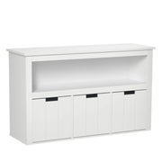 Armadio con 3 cassetti e ripiani aperti ¨C zephmum ¨C 102x33x61,5 cm bianco