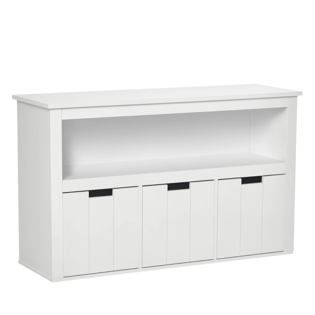 Armadio con 3 cassetti e ripiani aperti ¨C zephmum ¨C 102x33x61,5 cm bianco