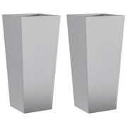 Fioriera rialzata per piante fiori giardino terrazze set da 2 35 x 35 x 75 cm acciaio zincato grigio 02_0038943
