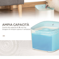 Fontanella per Cani e Gatti Automatico 3 Litri in ABS Blu e Bianco