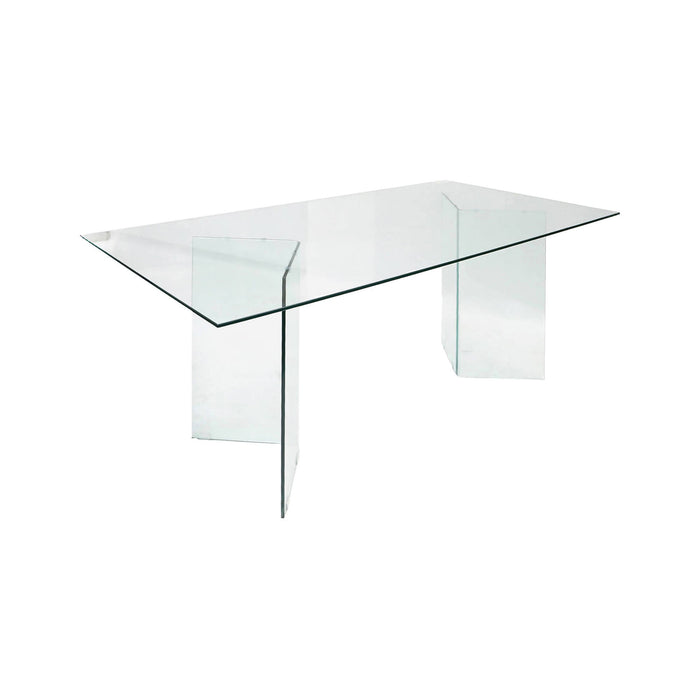 Tavolo fisso Armir, Tavolo multiuso moderno, Tavolo da pranzo di desing, Cm 180x90h78, in Vetro temperato