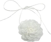 Collier a Fiore - Retro Camelia Tessuto Collo Satin Cinturino - Per Donne e Ragazze - Abito da Festa Party Prom - Accessori da Moda Regali
