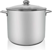 Pentola da 17 Litri in Acciaio Inossidabile - Base Capsulare Energetica - Coperchio in Vetro - Ideale per Feste - Per Zuppe e Pasta - Pentola da Cottura